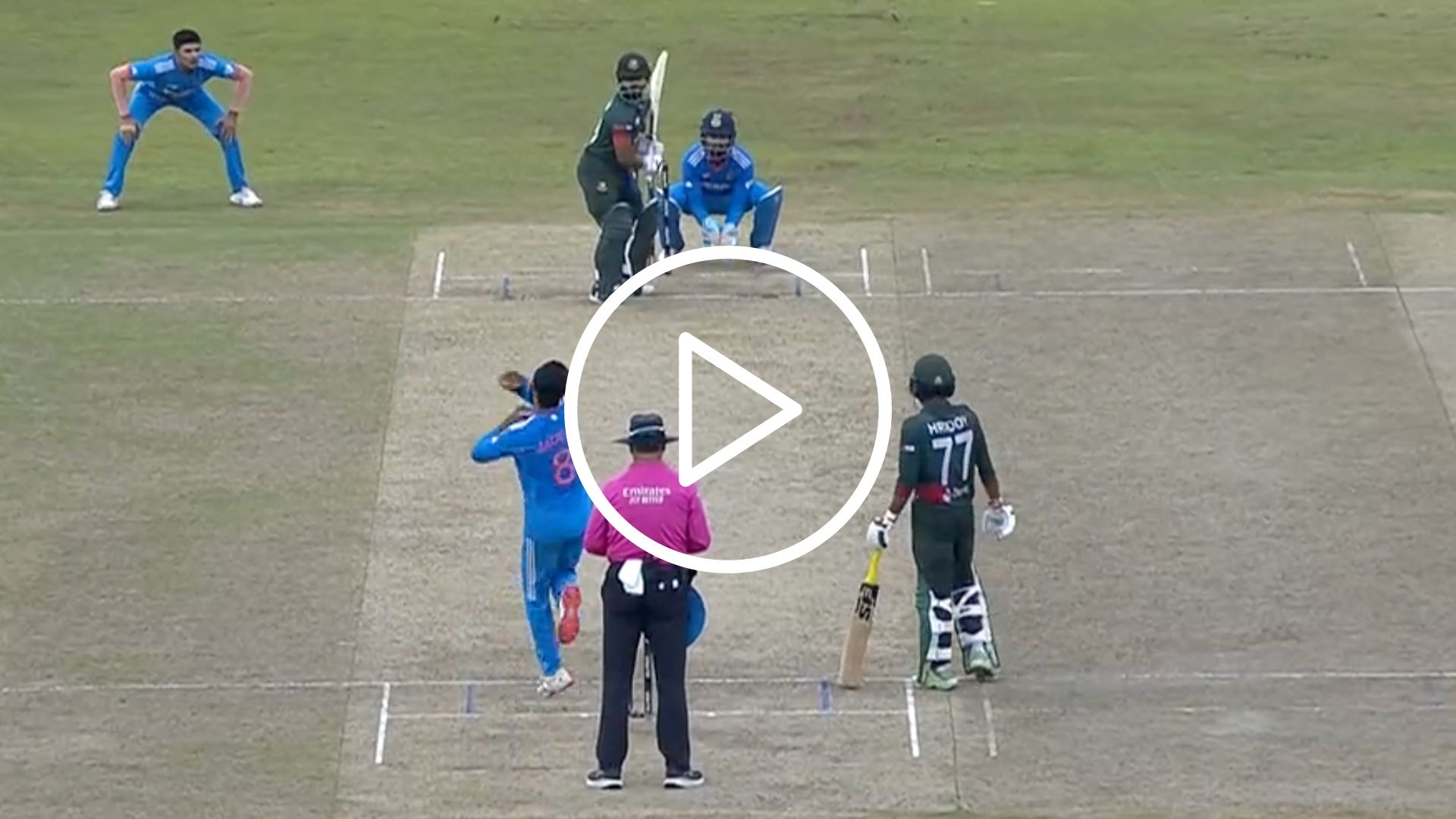 [Watch] Ravindra Jadeja's Sharp Turner Traps Shamim Hossain Plumb in Front